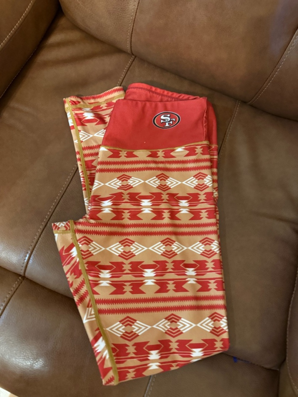 49ers Red & Gold Patterned Leggings